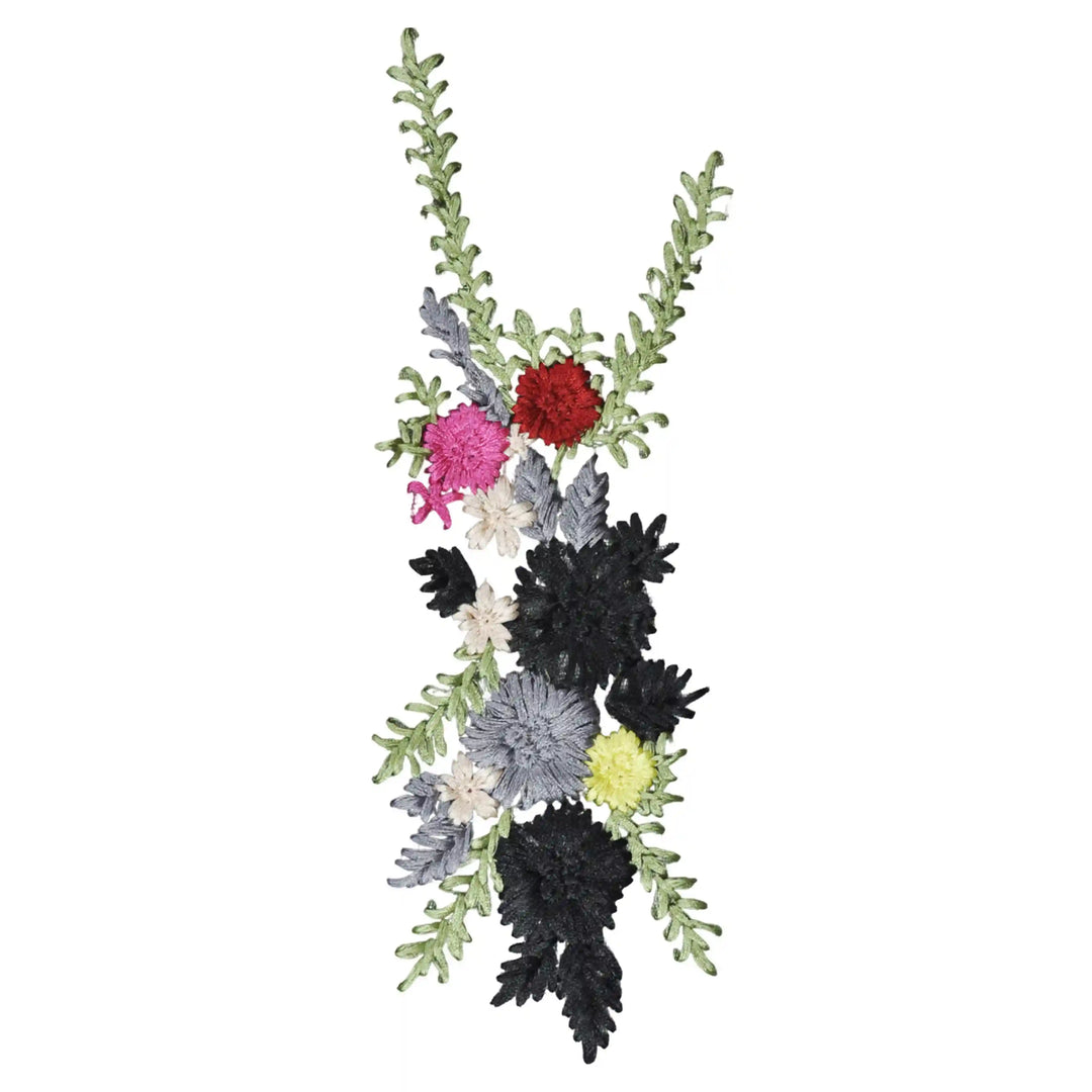 Elegant Crimson Floral Patch