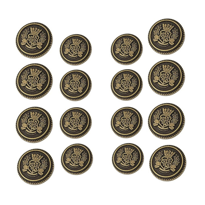 Royal Crest Antique Gold Metal Buttons