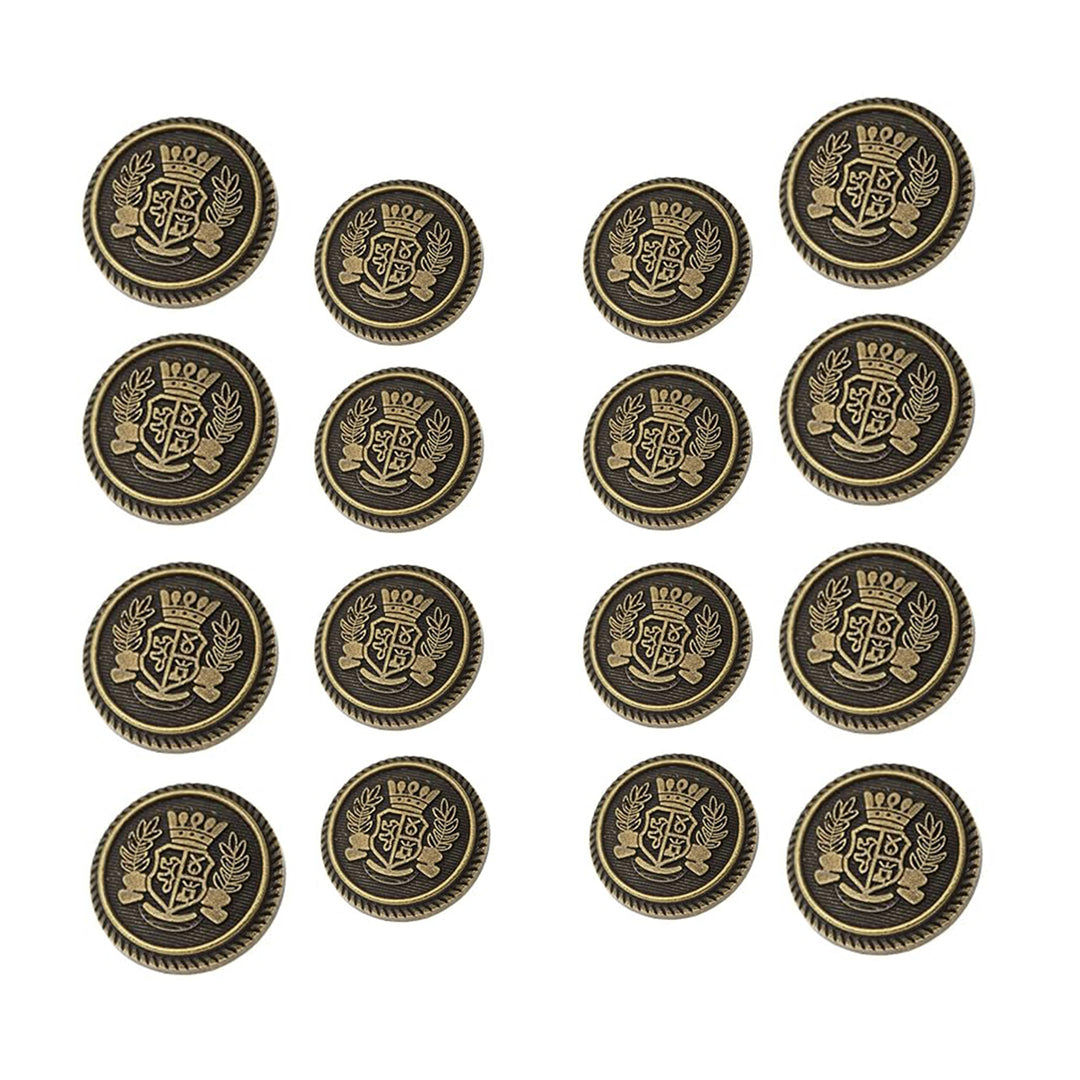 Imperial Gold Crest Metal Button ( 8 Big + 8 Small)