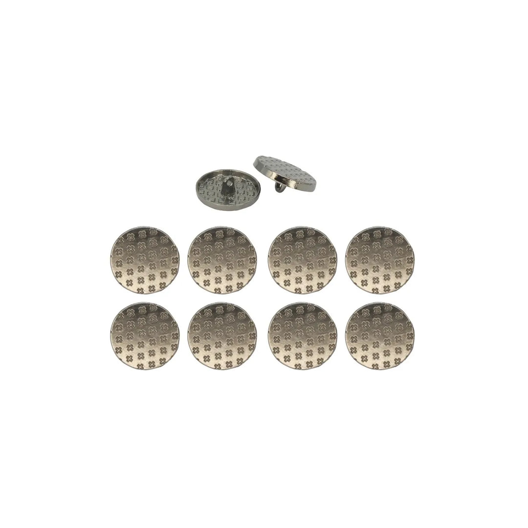 Crosshatch Metal Buttons | 18mm(28L) & 21mm(34L)