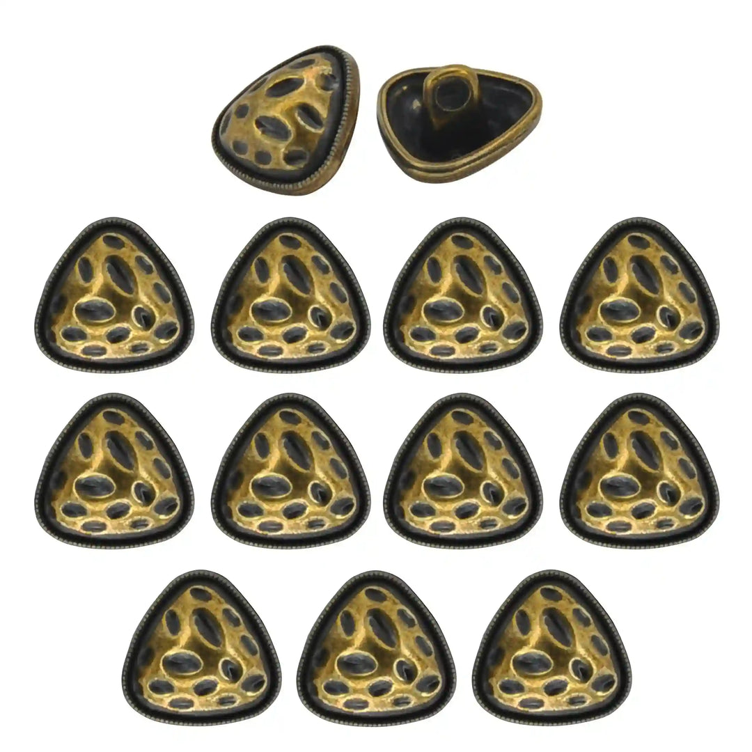 Round Triangle Hammered12mm Shirt Buttons