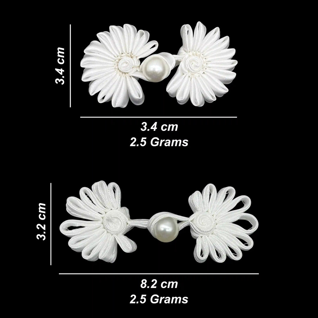 Satin Cord Pearl Frog Button