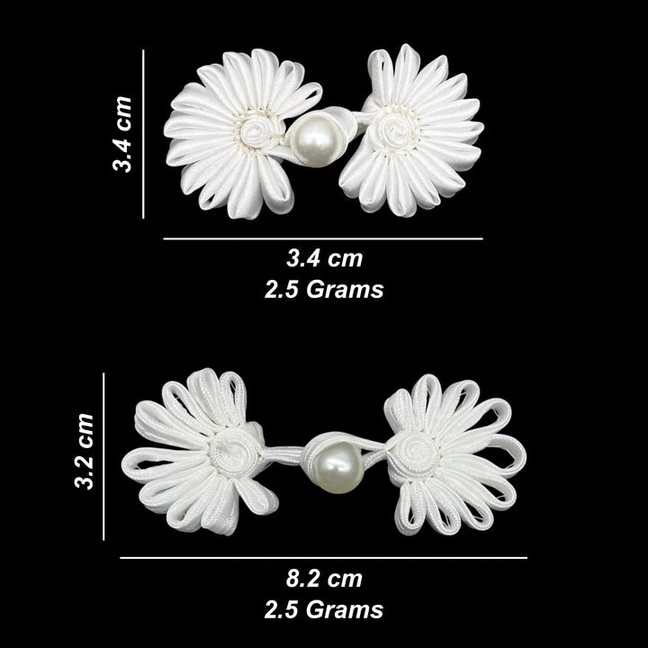 Satin Cord Pearl Frog Button