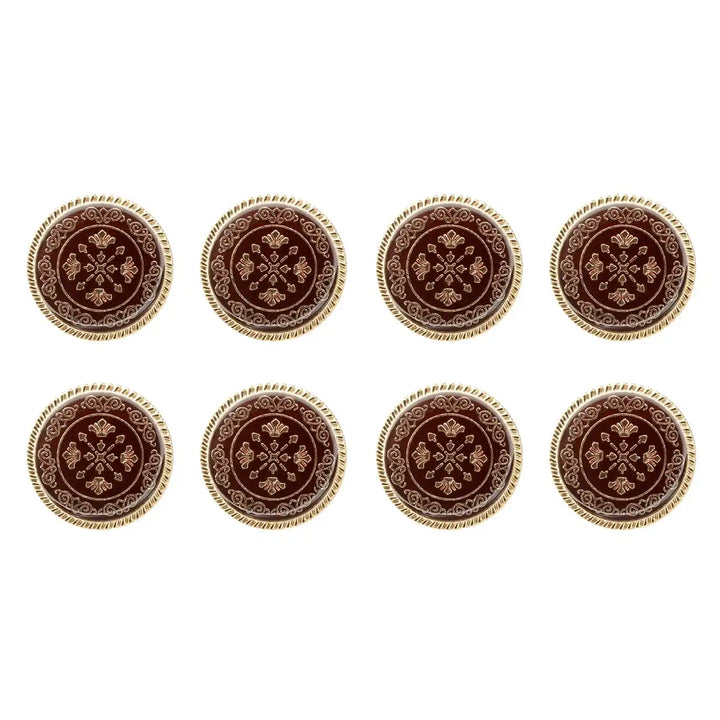 Ornate Metal Buttons with Floral Motif | 17mm(27L) & 21mm(34L)