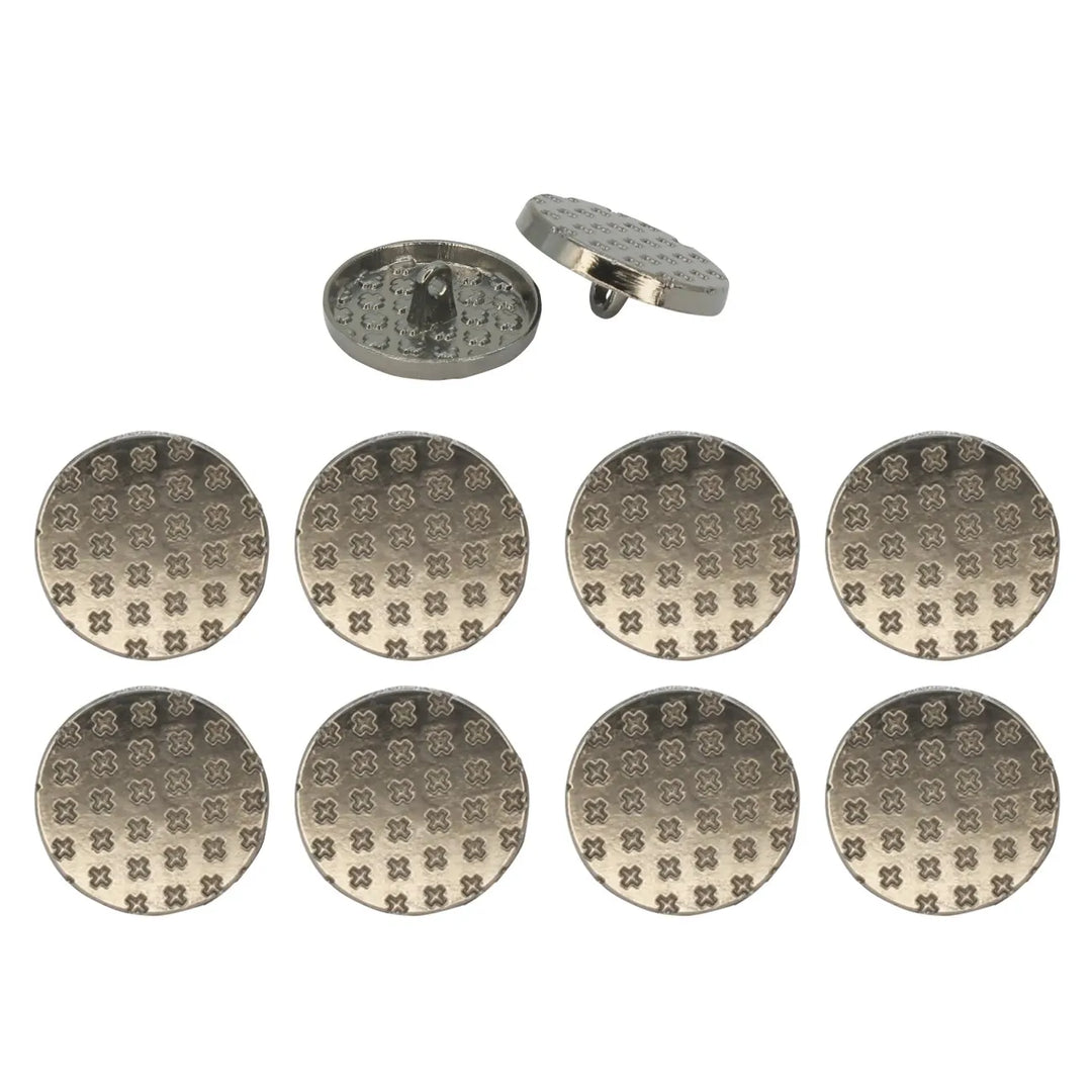 Crosshatch Metal Buttons | 18mm(28L) & 21mm(34L)