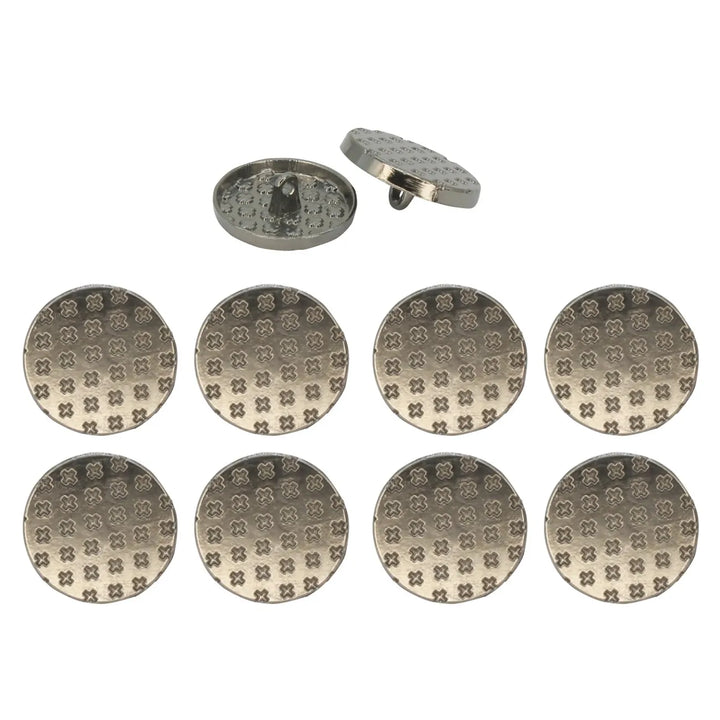 Crosshatch Metal Buttons | 18mm(28L) & 21mm(34L)