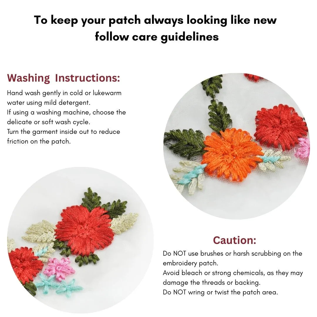 Embroidered Floral Applique Patch