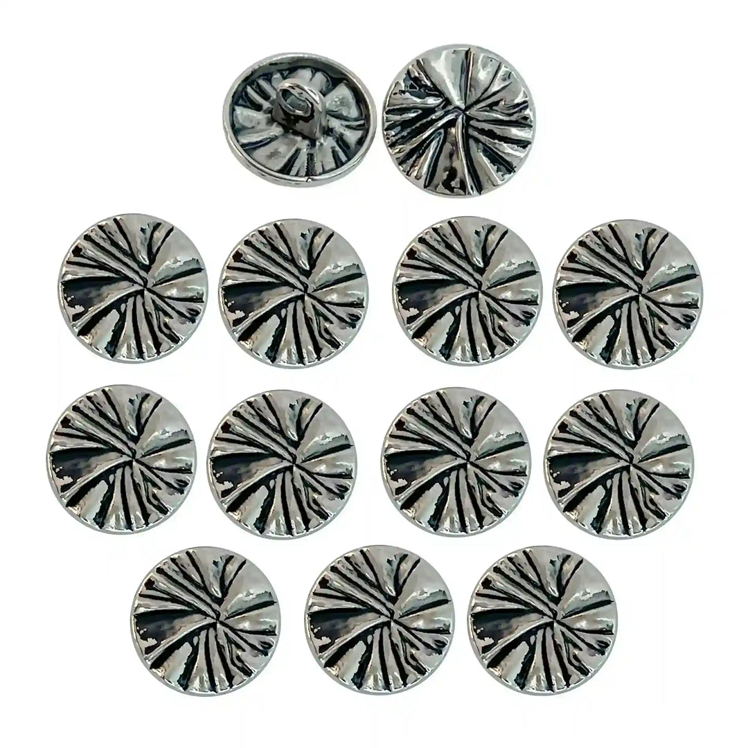 Radiant Ribbed Metal Buttons