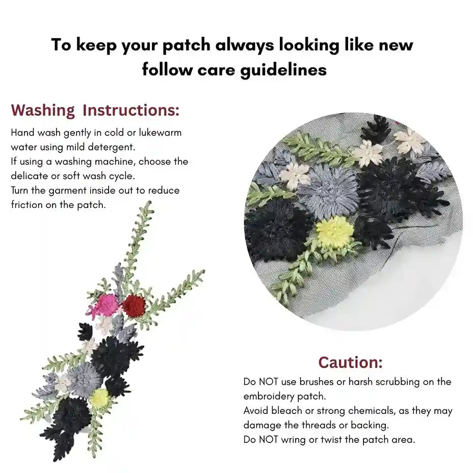Elegant Crimson Floral Patch