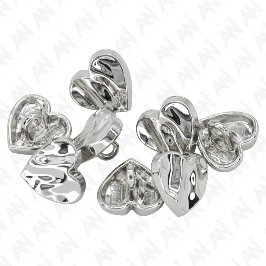 Glossy Heart Design Metal Button | 11mm(18L)