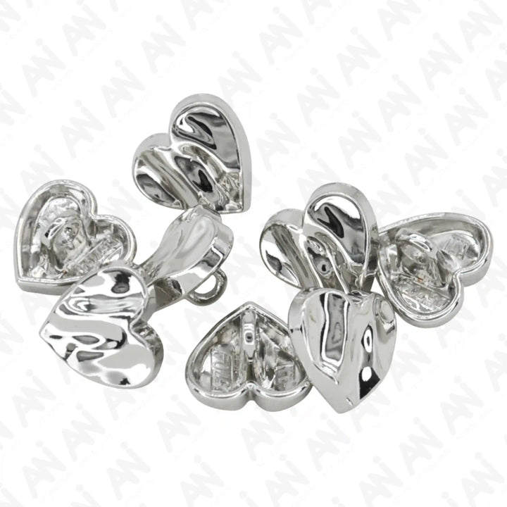 Glossy Heart Design Metal Button | 11mm(18L)