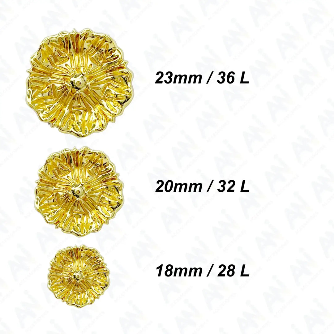 Blooming Beauty Metal Buttons | 18m, 20mm, 23mm