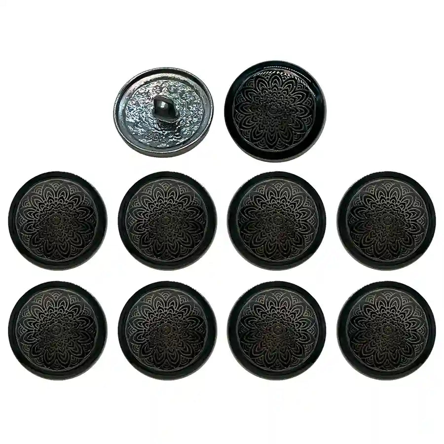 Mandala Shank Metal Button | 18mm(28L) & 21mm(34L)