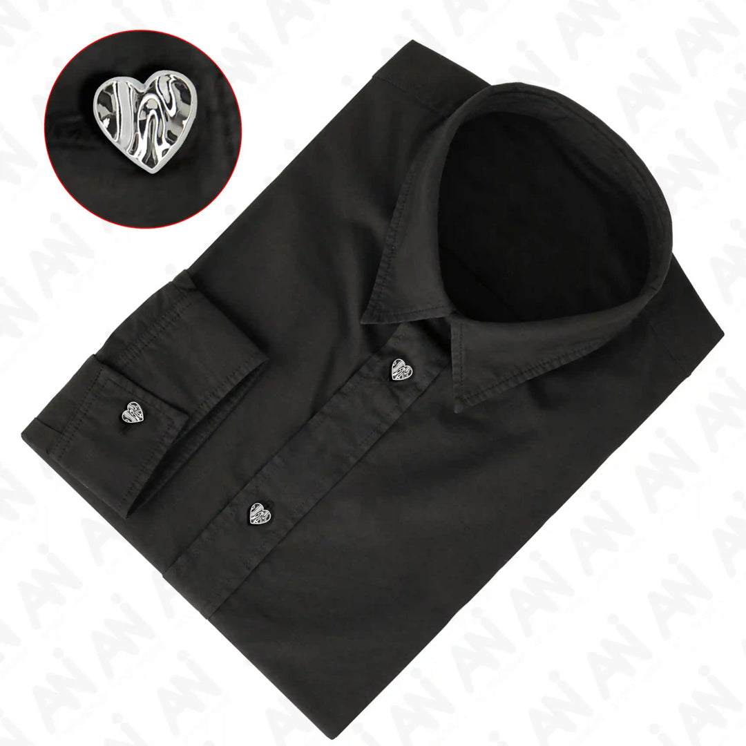 Glossy Heart Design Metal Button | 11mm(18L)
