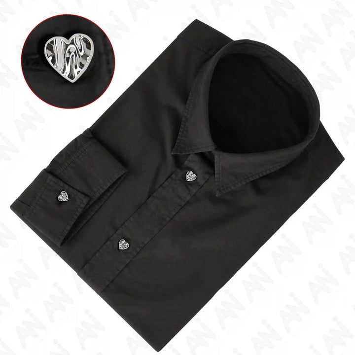 Glossy Heart Design Metal Button | 11mm(18L)