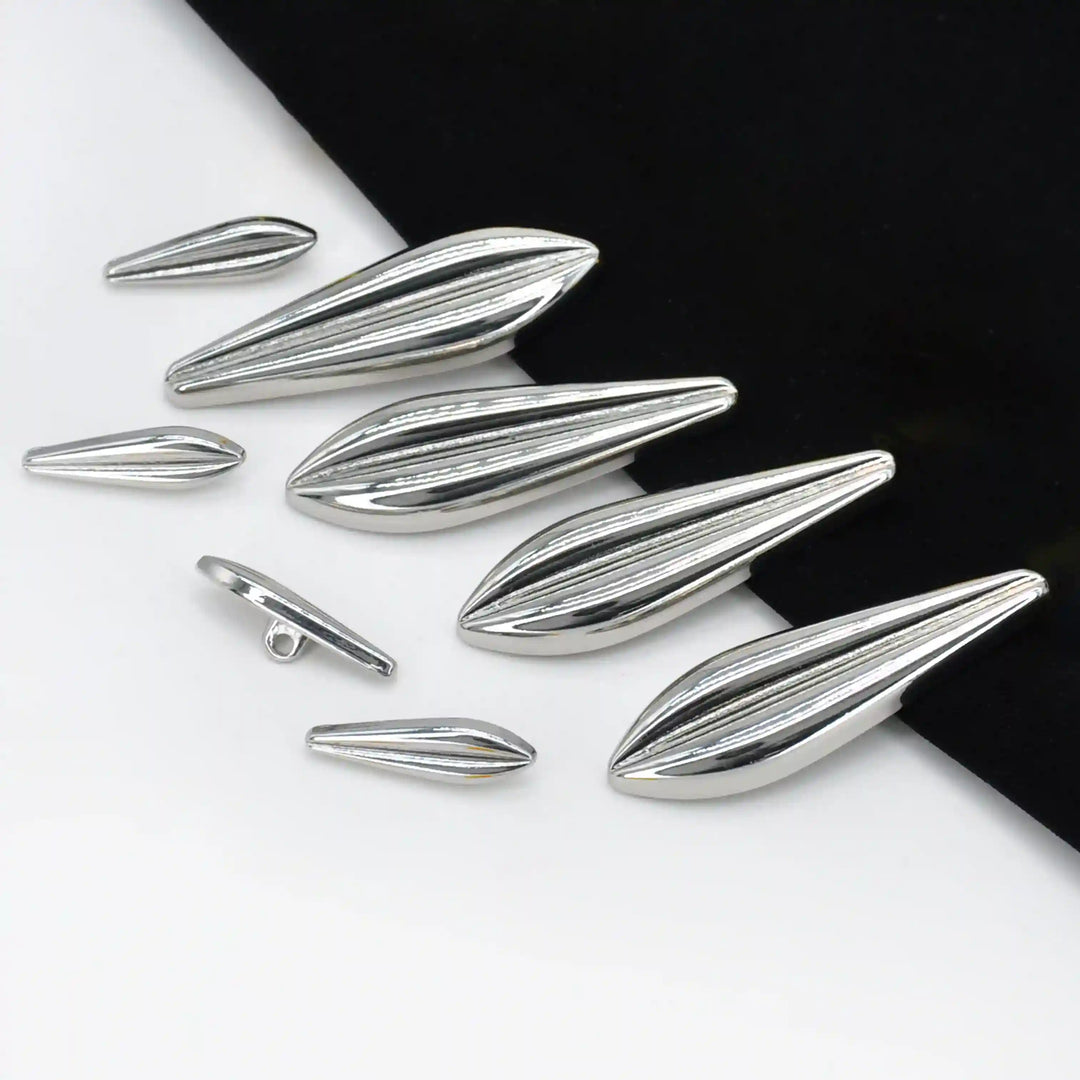 Metallic Teardrop Metal Button | 50mm & 24mm
