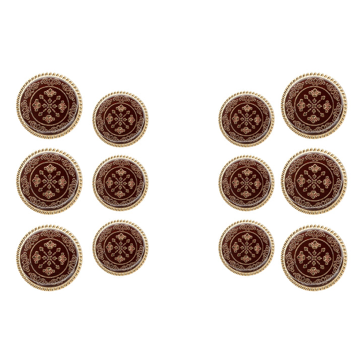 Ornate Metal Buttons with Floral Motif