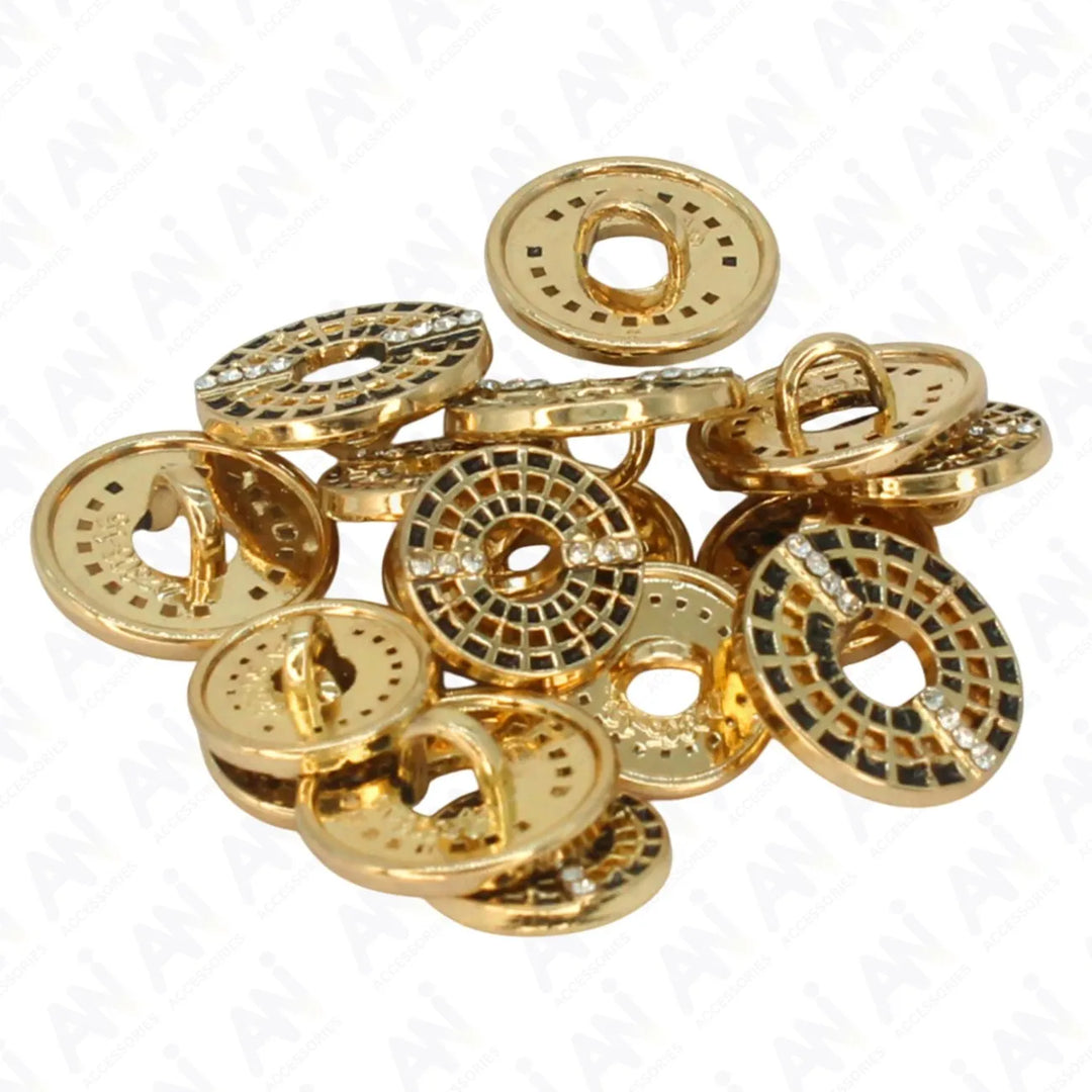Decorative Gold Laser Cut Button | 12mm(20L) & 15mm(24L)