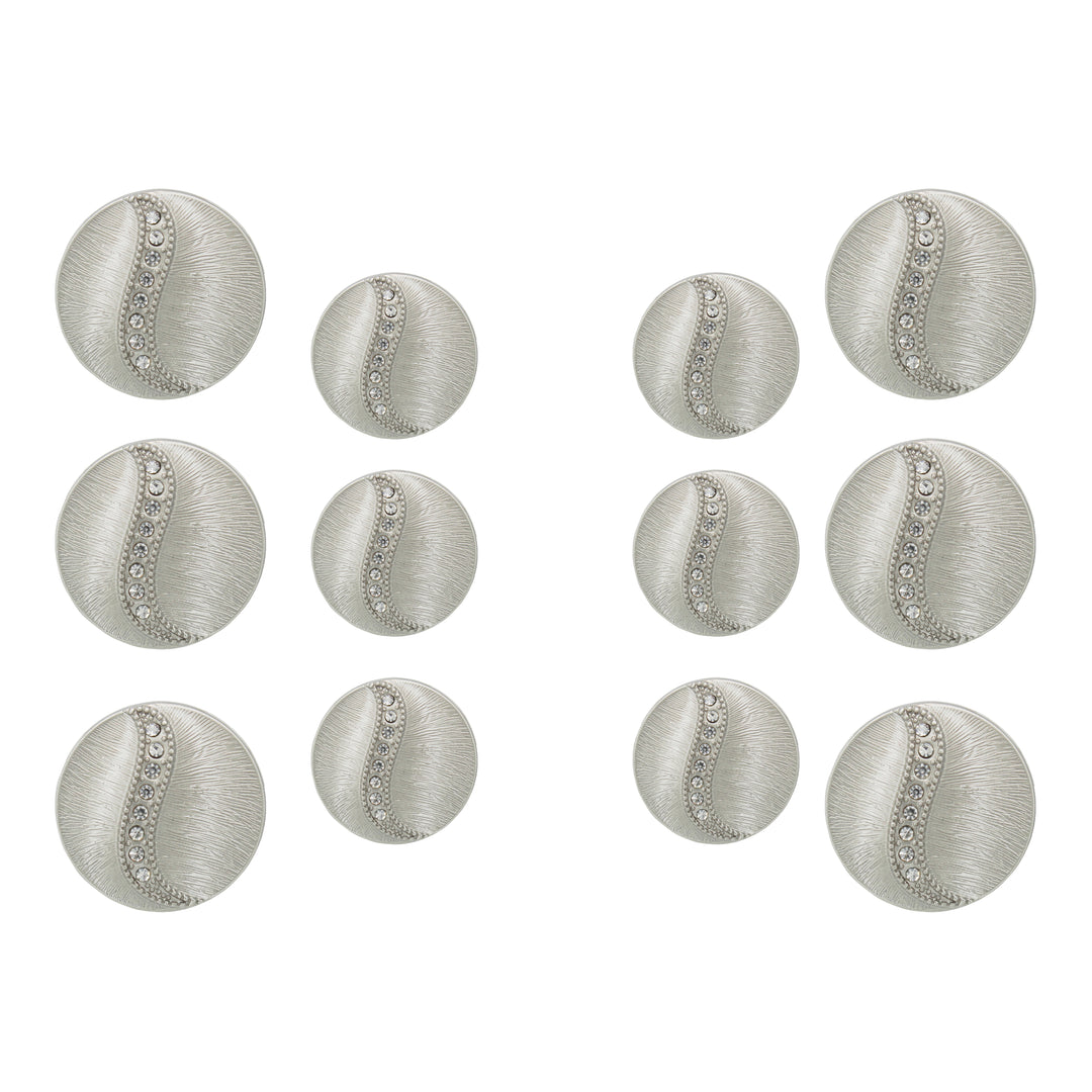 Decorative Metal Buttons with Rhinestone Accents