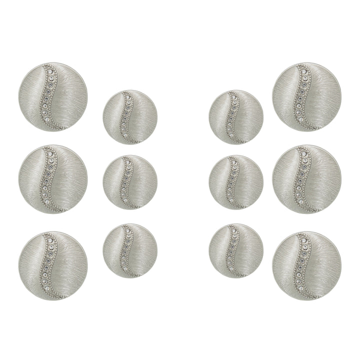 Decorative Metal Buttons with Rhinestone Accents