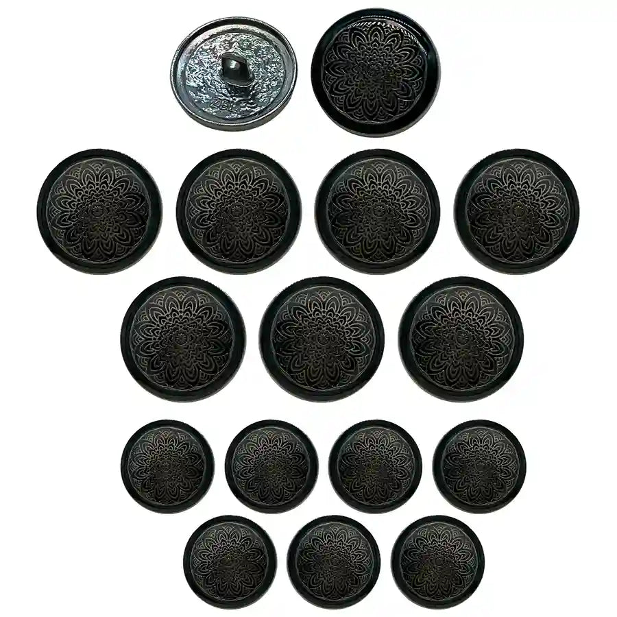 Mandala Shank Metal Button | 18mm(28L) & 21mm(34L)