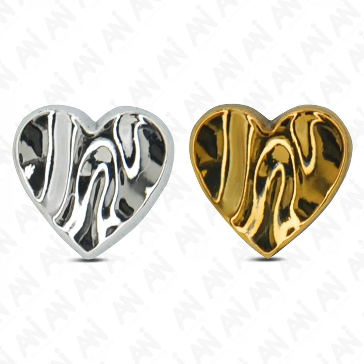 Glossy Heart Design Metal Button | 11mm(18L)