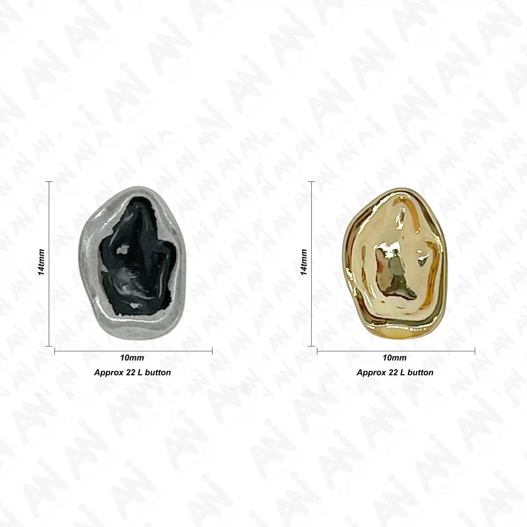 Irregular Shape Shirt Metal Buttons | 10mm(22L)