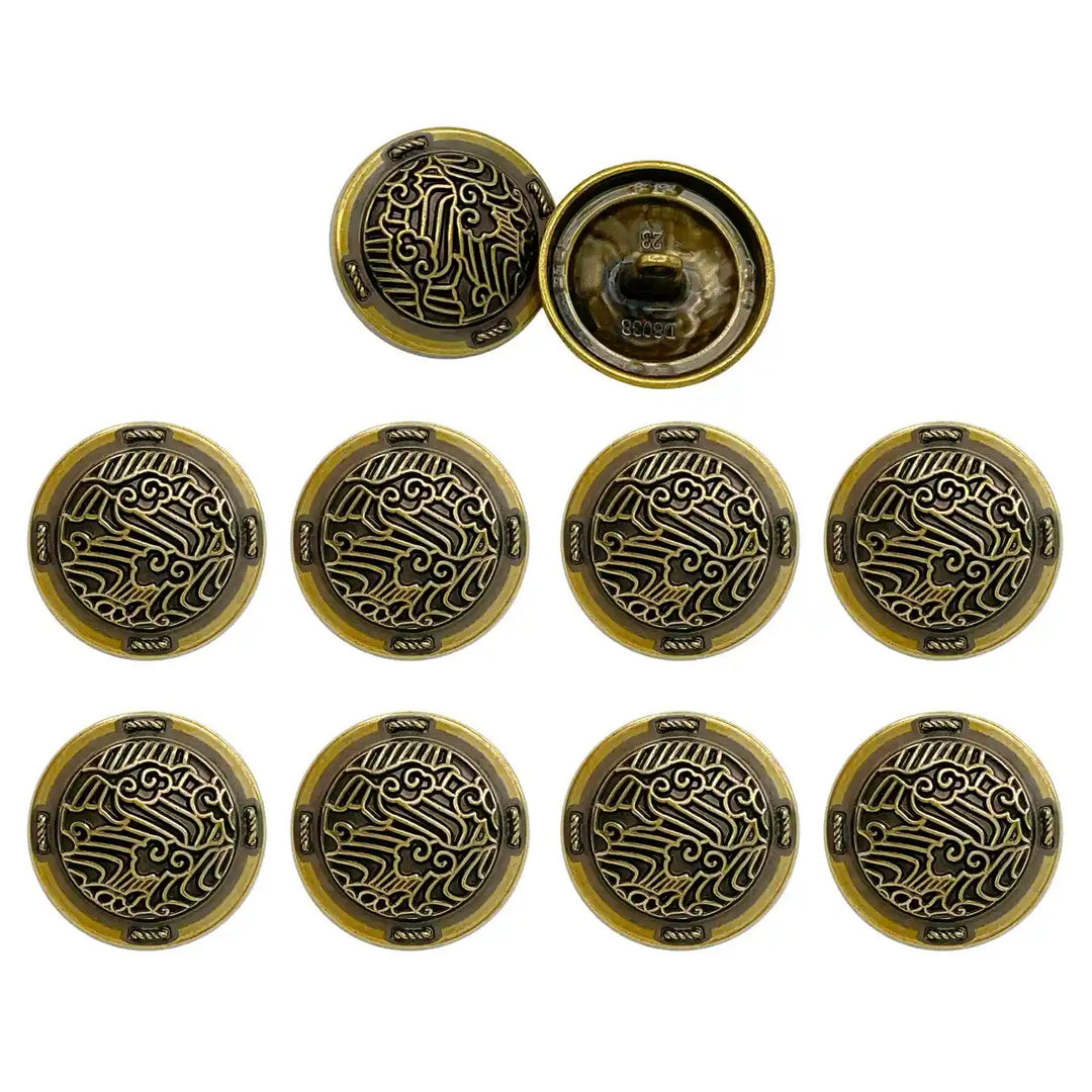 Shiny Decorative Metal Buttons | 15mm(24L), 18mm(28L) & 23mm(36L)