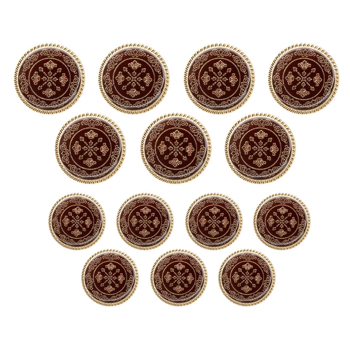 Ornate Metal Buttons with Floral Motif