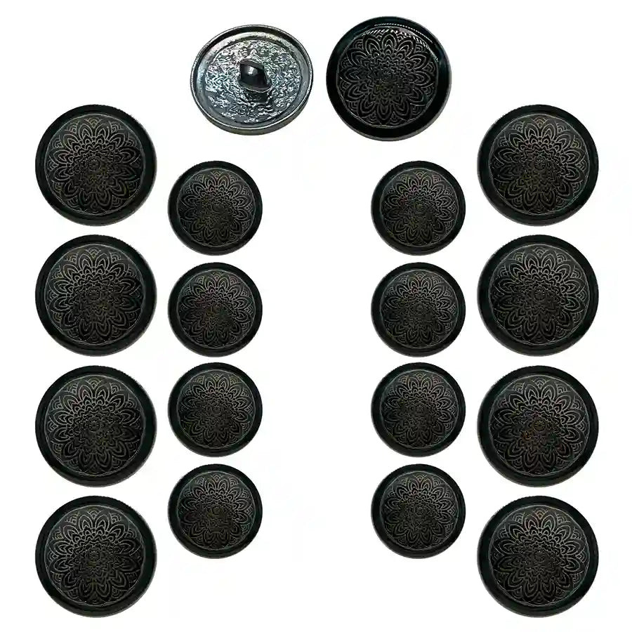 Mandala Shank Metal Button | 18mm(28L) & 21mm(34L)