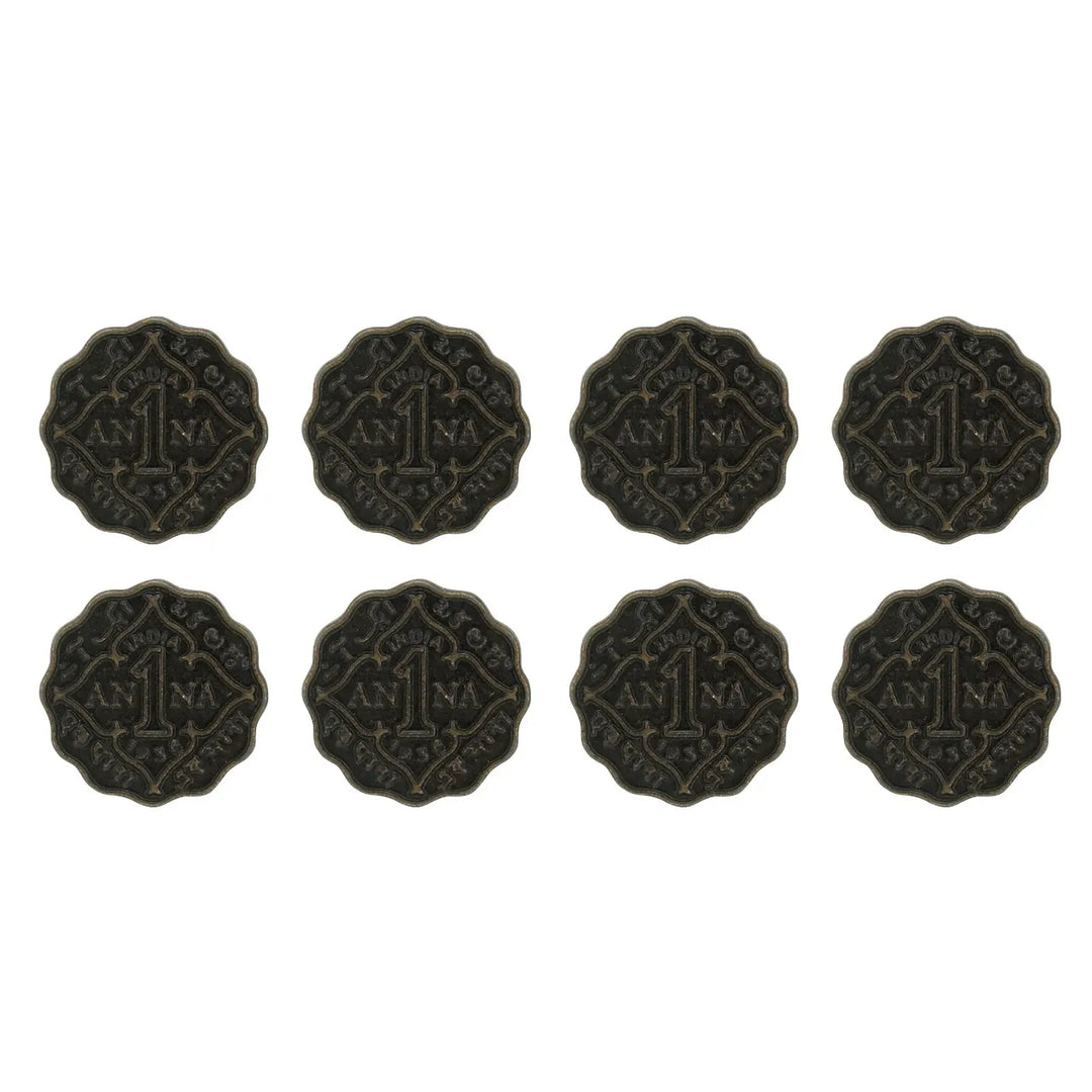 1 Anna Metal Coin Buttons | 17mm(27L) & 22mm(34L)