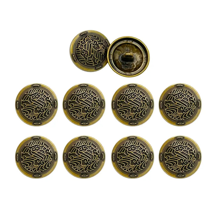 Shiny Decorative Metal Buttons | 15mm(24L), 18mm(28L) & 23mm(36L)
