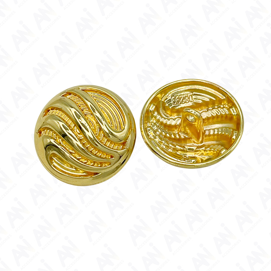 Ornate Metal Buttons with Wave Motif