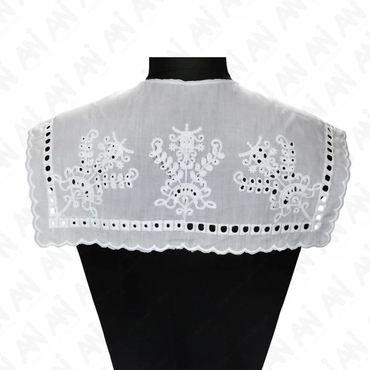 Back side of Elegant ruffled style neck collar by Ani Accessories designed for dresses and contemporary fashion wear.