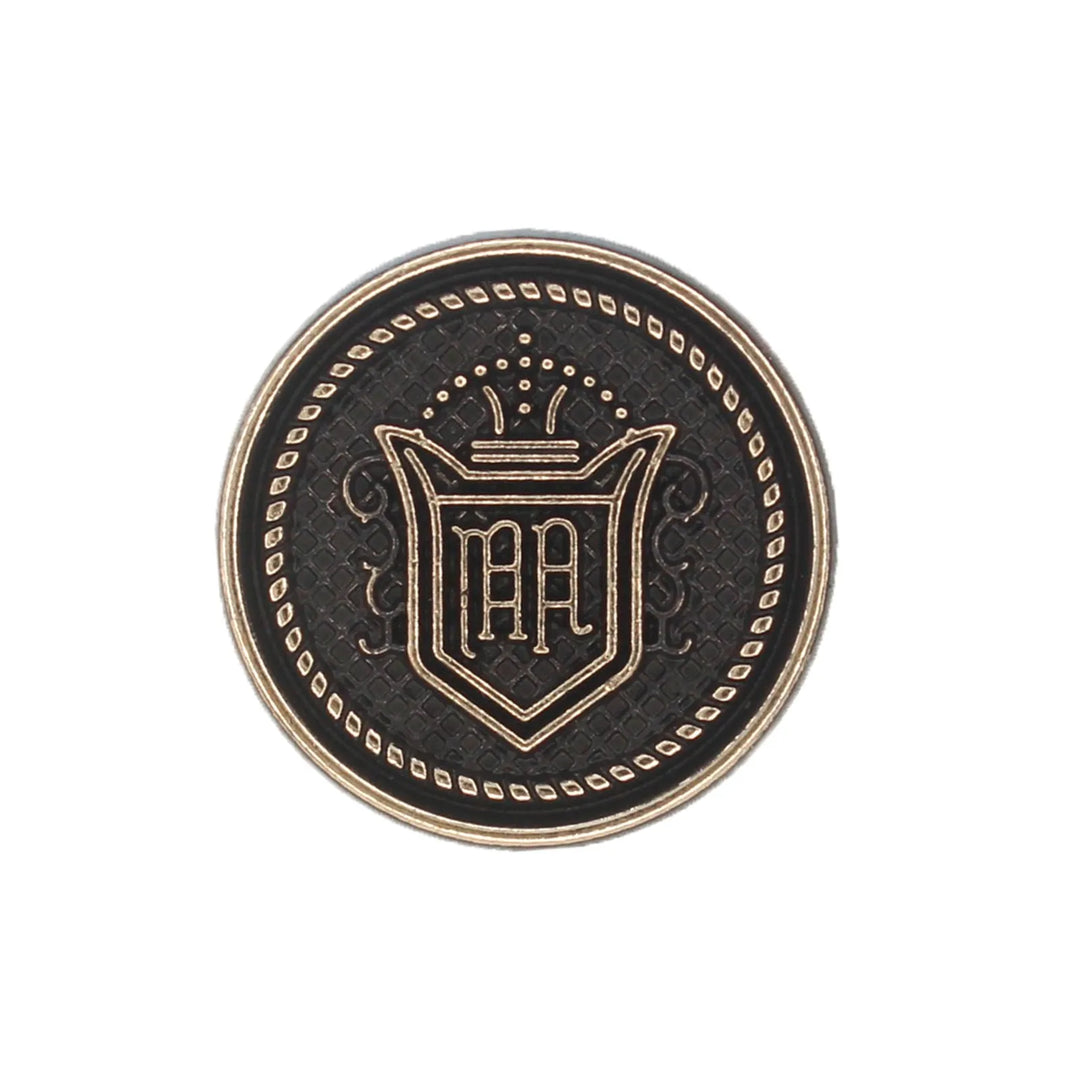 Black color royal regalia antique metal buttons by Ani Accessories