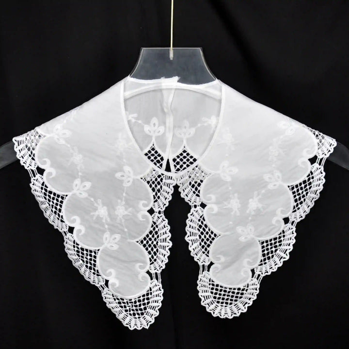 Broderie Anglaise Peter Pan collar with delicate eyelet embroidery, scalloped edges and vintage inspired elegance