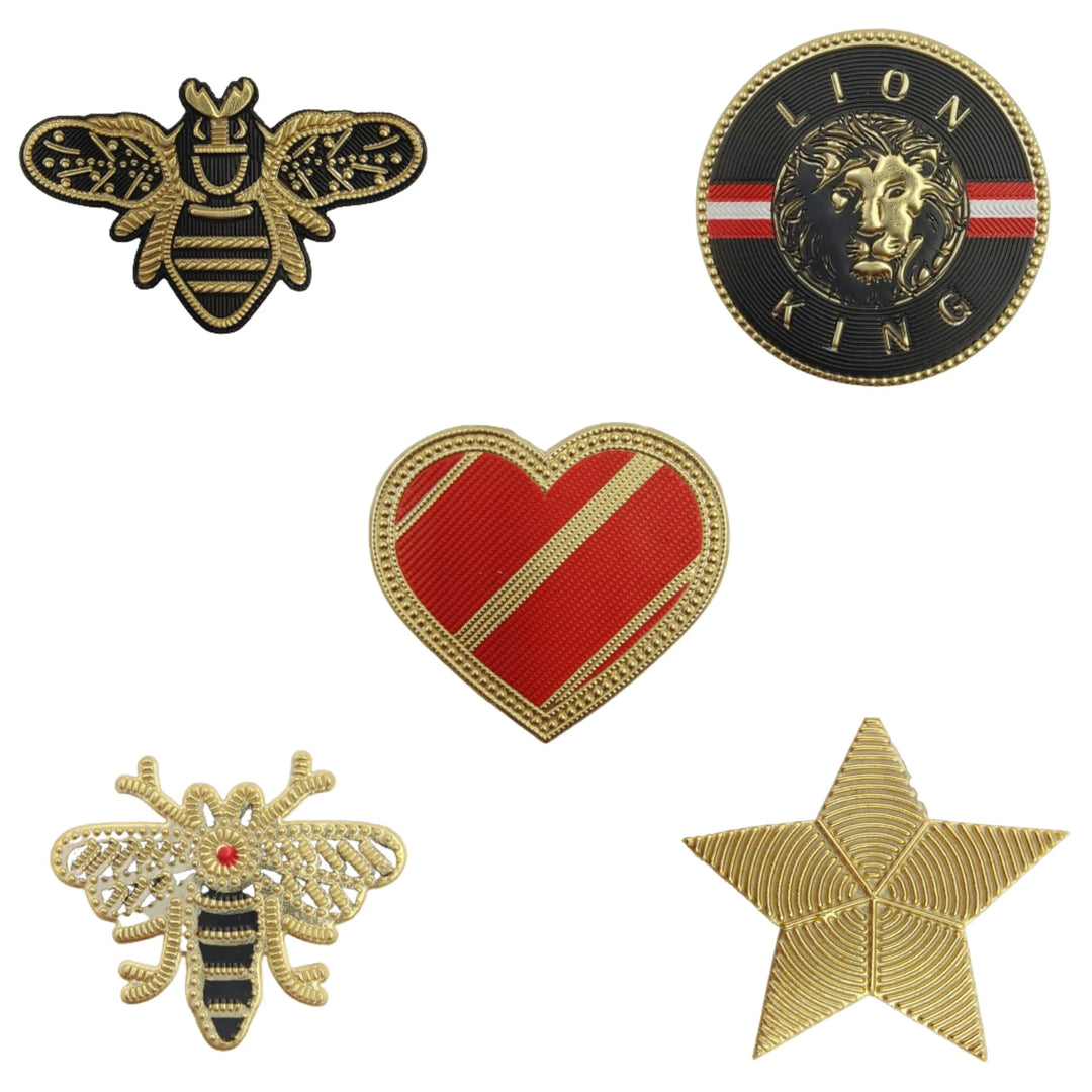 Butterfly Zardosi inspired iron on patch by Ani Accessories for shirts, T-shirts, denim & more Heart