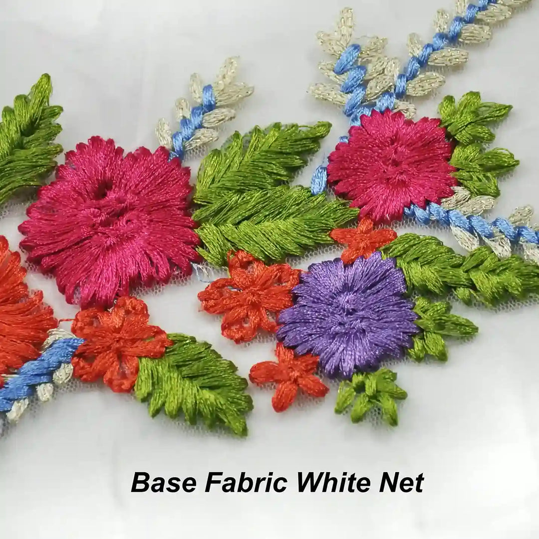 Elegant Crimson Floral Patch