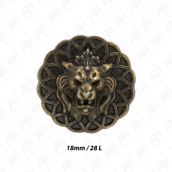 Lion Head Buttons for Clothing and Accessories