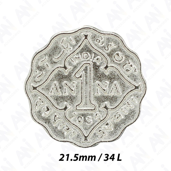 1 Anna Metal Coin Buttons