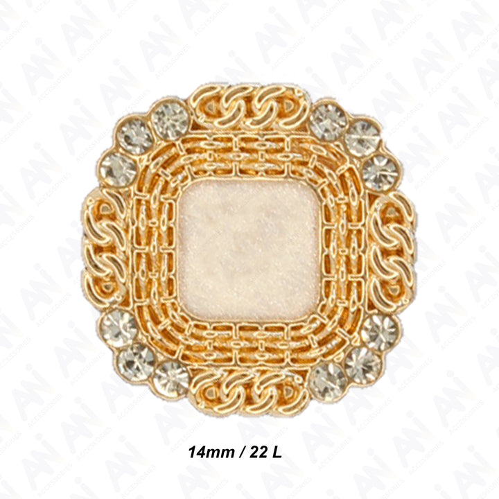 Rhinestone Diamond Metal Enamel Resin Button