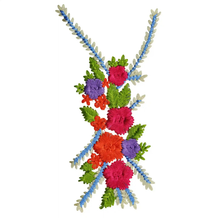 Elegant Crimson Floral Patch
