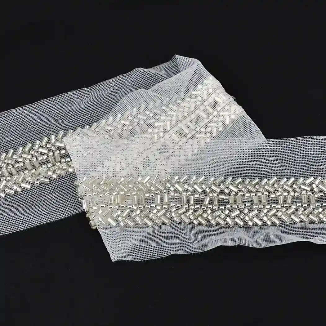 Glass Beaded Lace Trim - Cutdana