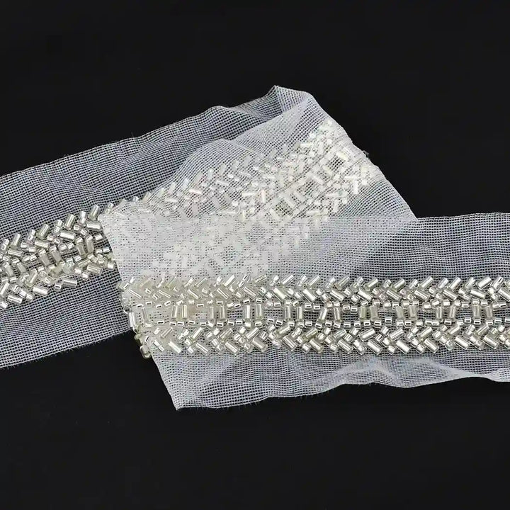 Glass Beaded Lace Trim - Cutdana