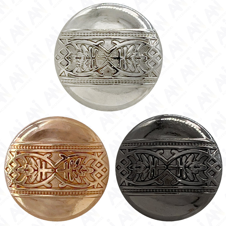 Etched Design Metal Buttons