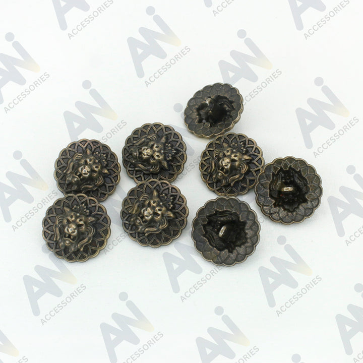 Lion Head Buttons for Clothing and Accessories