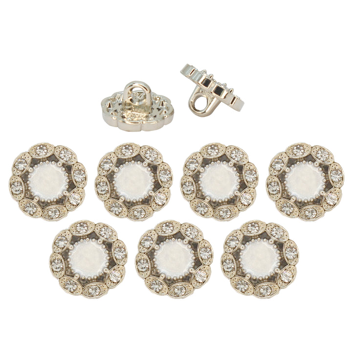 Victorian-Inspired Rhinestone Round Metal Diamond Button