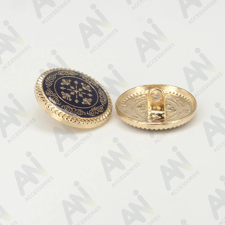 Ornate Metal Buttons with Floral Motif | 17mm(27L) & 21mm(34L)
