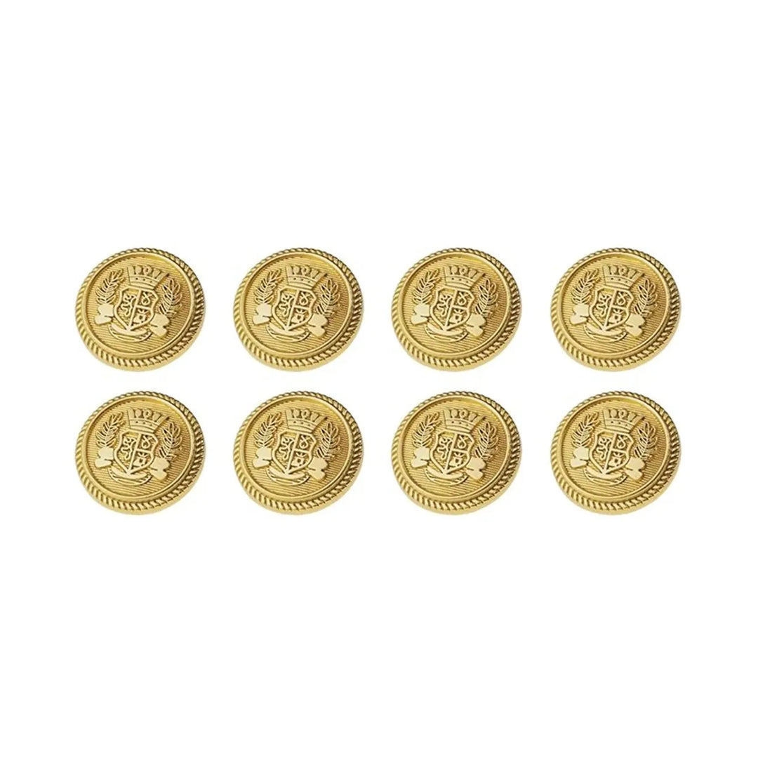 Royal Crest Antique Gold Metal Buttons | 18mm(28L) & 21mm(34L)