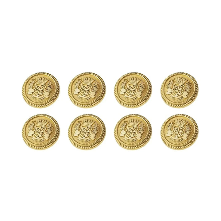 Royal Crest Antique Gold Metal Buttons | 18mm(28L) & 21mm(34L)